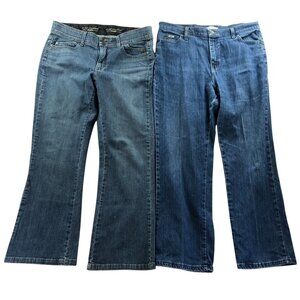 Lee Womens Relaxed Straight Leg Jeans 14 Short No Gap Waistband Blue Denim